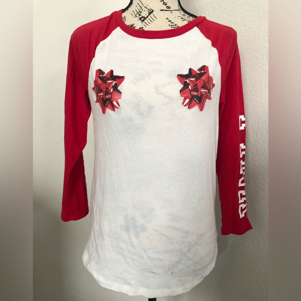 Pink Christmas Bow Shirt XS